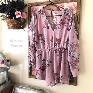 L’atiste by Amy Mauve floral romper unique floral